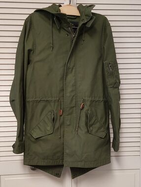 Alpha Industries Olive Green Jacket with Navy and Yellow Label